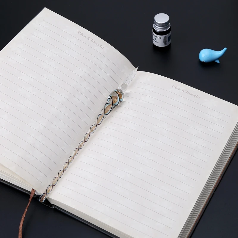 

Vintage Handmade Art Elegant Crystal Floral Glass Dip Pen Sign Ink Pens Gift