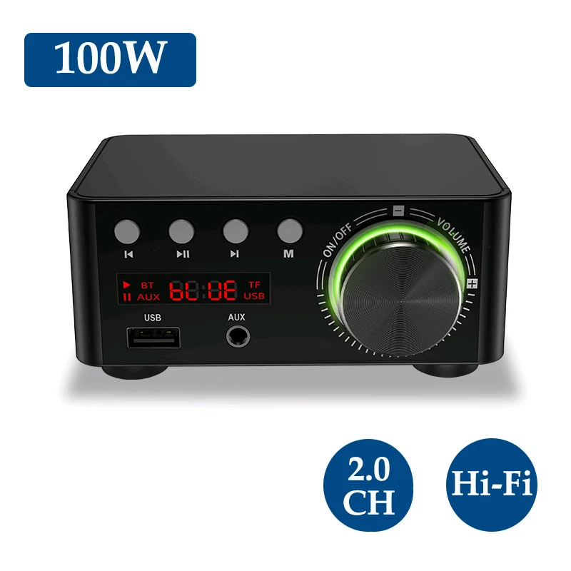 Звуковые усилители HIFI BT5.0 цифровой мини-усилитель стерео аудио усилитель 100 Вт