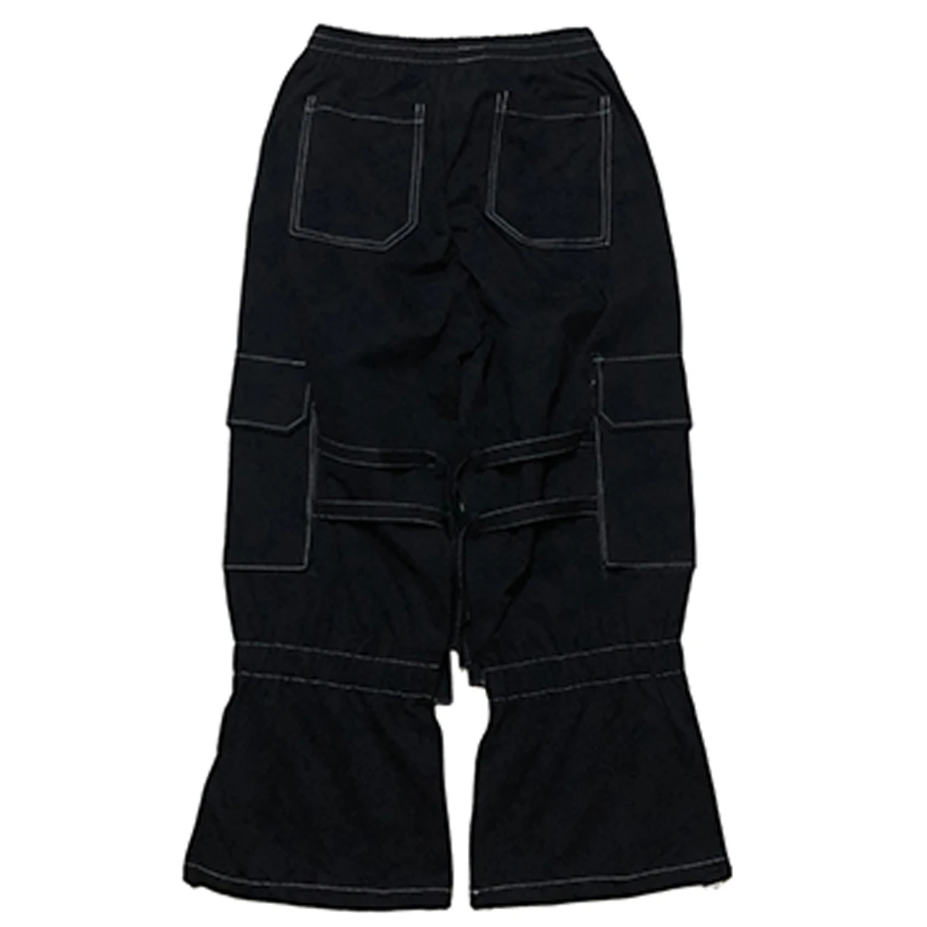 

11 BYBB'S DARK Hip Hop Ribbons Cargo Pants 2020 Tactical Function Fashion Elastic Waist Joggers Oversized Casual Trousers Black