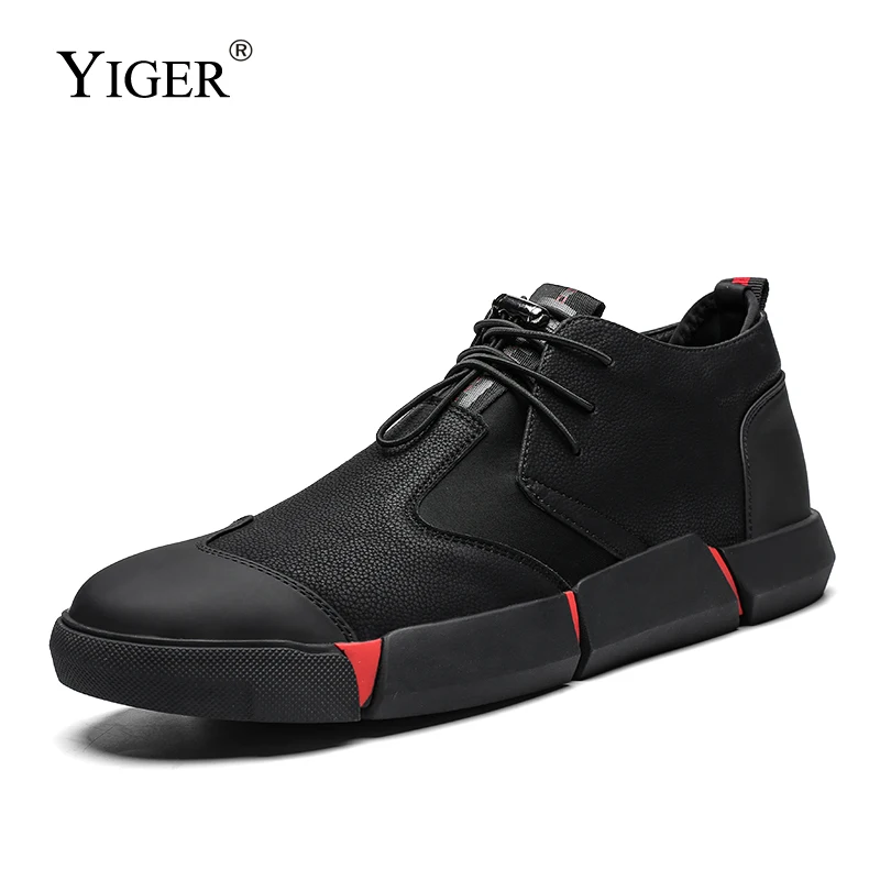YIGER; мужская повседневная обувь; Новинка; кожаные мужские лоферы; кроссовки в британском стиле; модельные туфли на шнуровке; Мужская обувь для отдыха; большие размеры; 0355