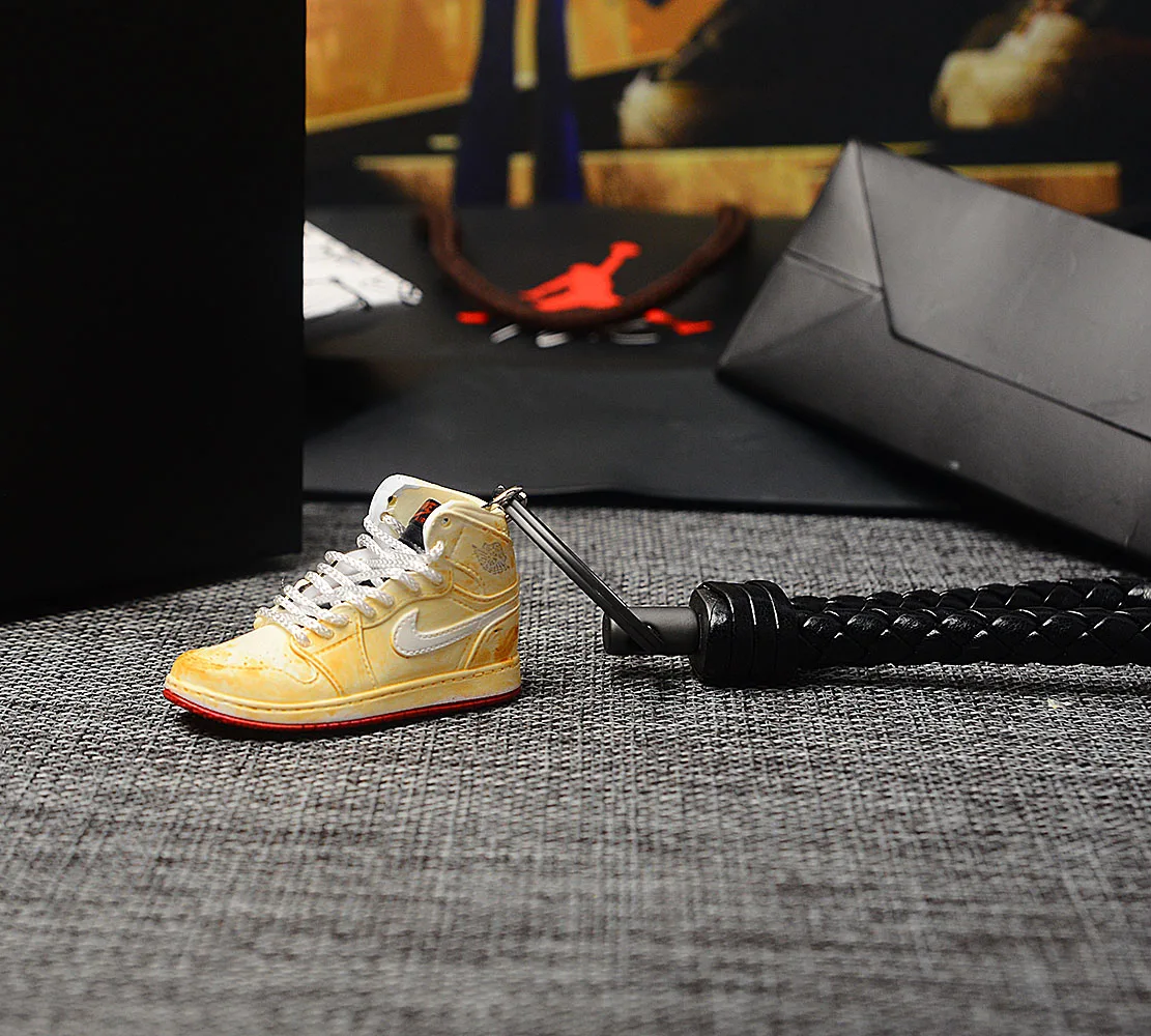 Персональный DIY Air Jordan " разбитая задняя панель" часть 1 3D кроссовок фигурный брелок сумка коробка Подвеска для пары Кукла аксессуар