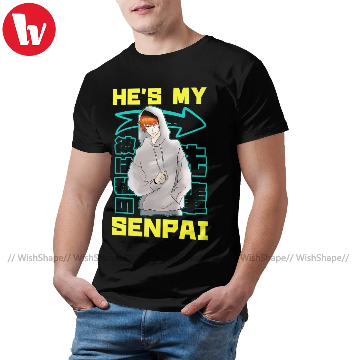 

Футболка Senpai Graphic мужская оверсайз из 100 хлопка, с коротким рукавом