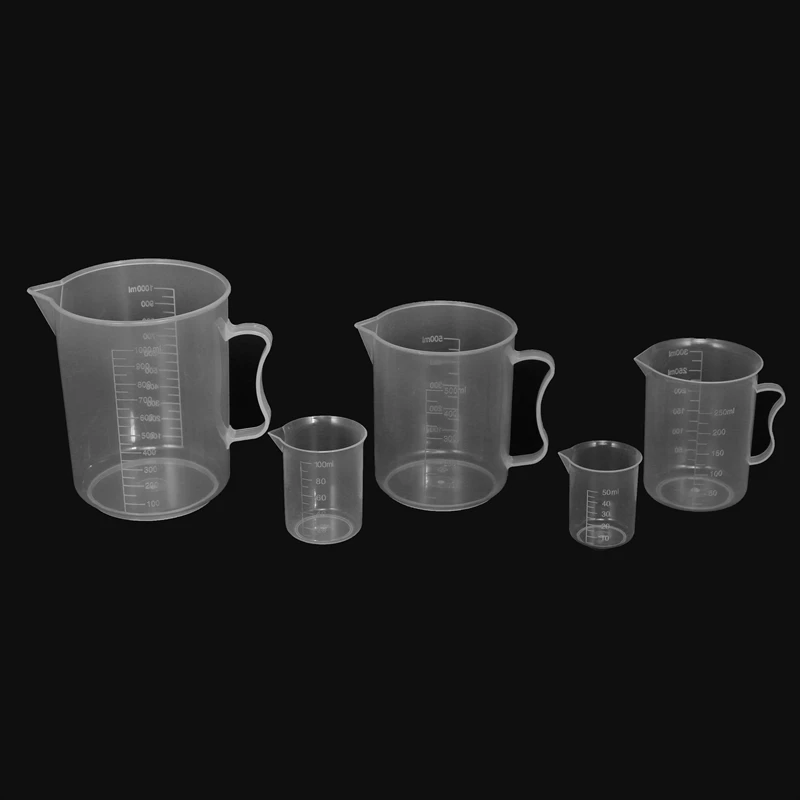 

Plastic Graduated Cylinders and Plastic Beakers,5pcs Plastic Graduated Cylinders 10ml 25ml 50ml 100ml 250ml and 5pcs Plastic Bea