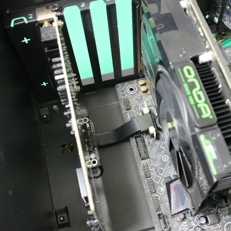 

PCIe 3.0 x1 to x1 Extension Cable R11SL-TL Dual 90Degree Right Angle R11SL-TL 8G/bps PCI Express 1x Riser Card Ribbon Extender