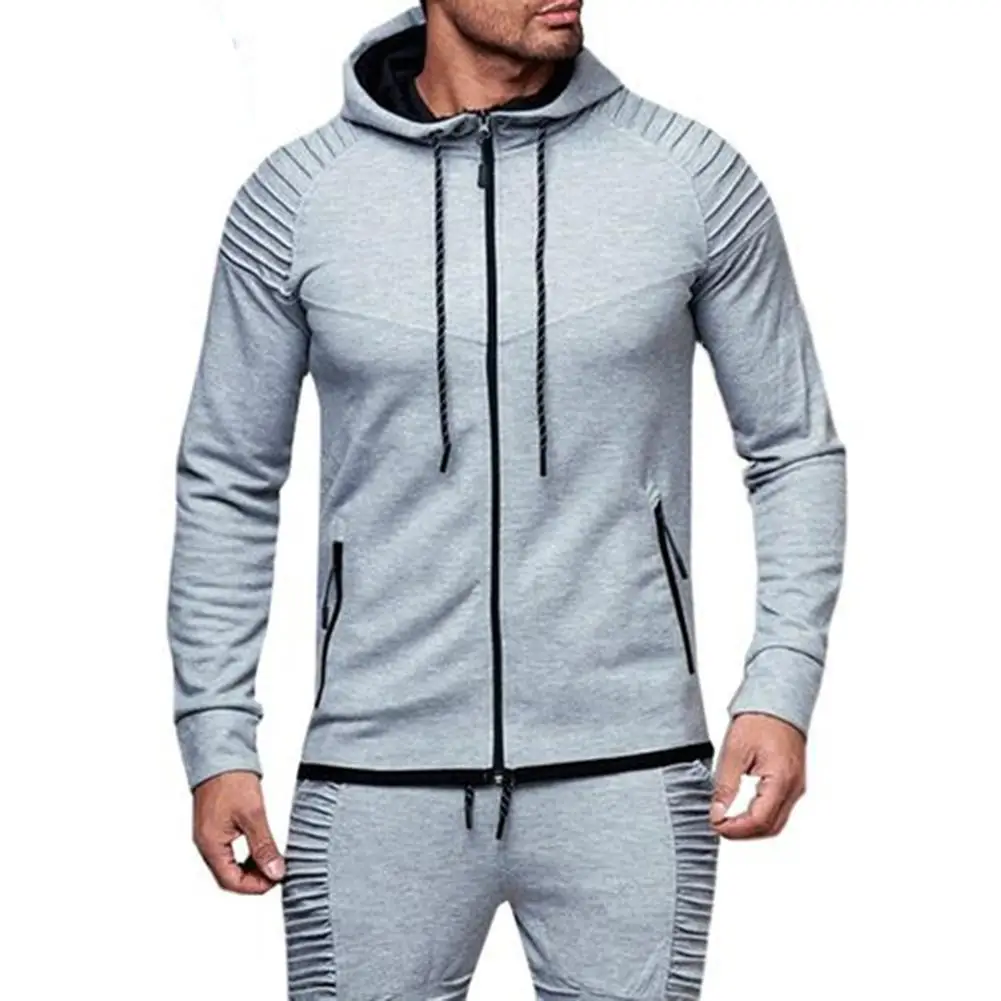 

Men Sports Casual Hoodies Wear Zipper Fashion Tide Jacquard Hoodies Fleece Jacket Fall Sweatshirts Autumn Winter Coat