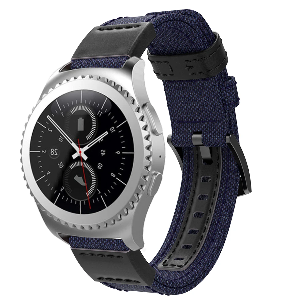 20 мм 22 Холщовый кожаный ремешок для samsung gear S2/Galaxy Active S3/Galaxy Watch 46 ремешок|Ремешки