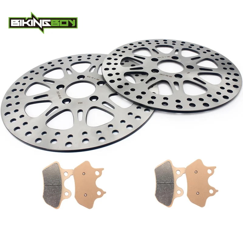

BIKINGBOY Front Brake Disks Discs Rotors Pads Sportster Road King Electra Glide Standard Classic Low Rider Wide Glide 00 01 02