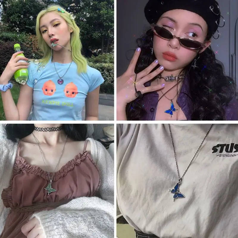 1 шт. ожерелье-бабочка с изменением цвета и температурой волшебное цветовое