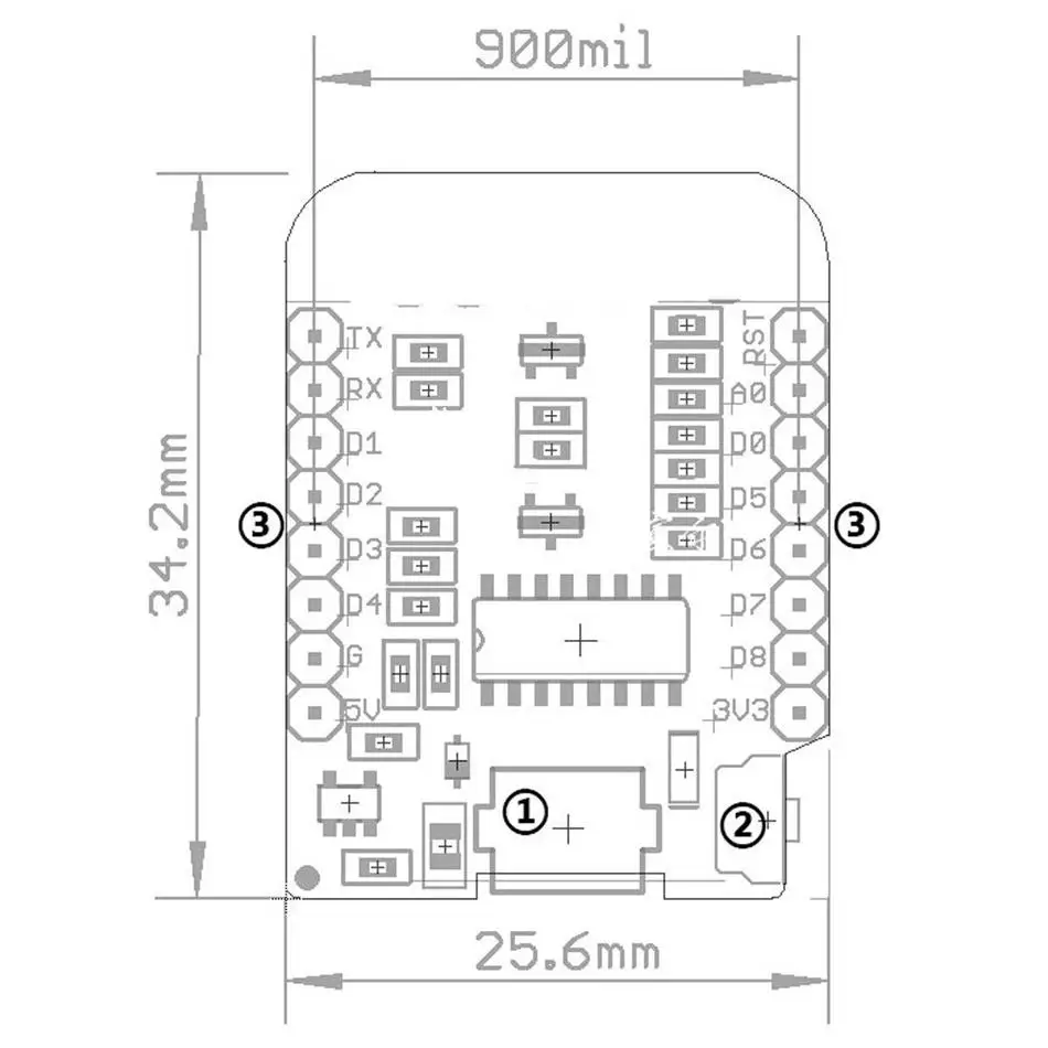 ESP8266 плата разработки ESPMini Wi-Fi 12 В мини-модуль Wemos D1 микро-usb 3 на базе цифрового
