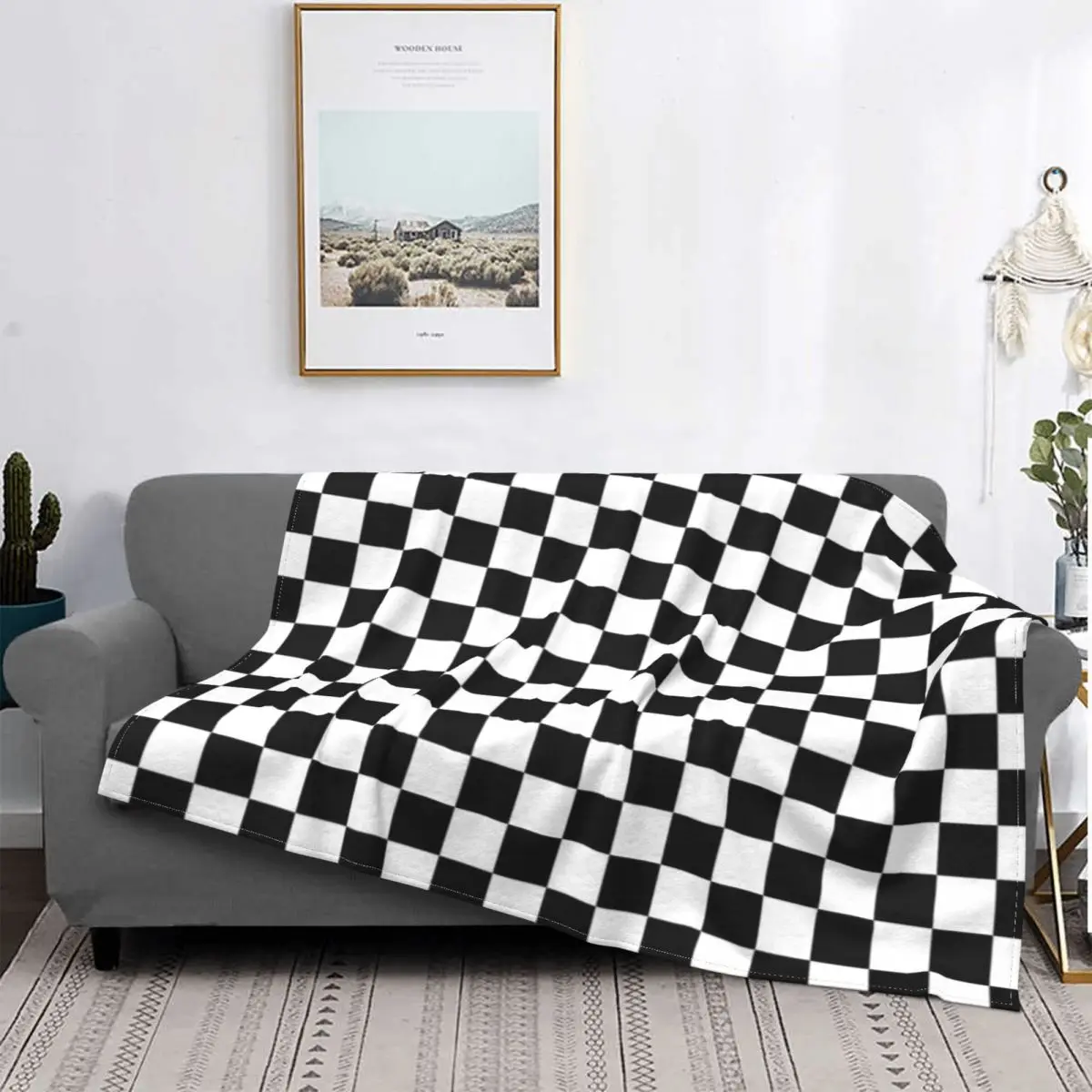 

Checkered Flag Pattern Race Winner Blanket Bedspread Bed Plaid Duvets Sofa Blankets Muslin Blanket Picnic Bedspread