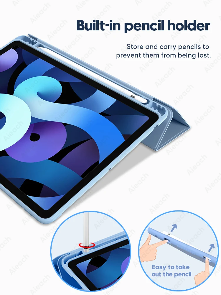 Funda для iPad Air 4 3 2 мини 5 с карандашница из искусственной кожи Nano силиконовый чехол 10