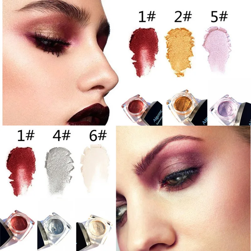 Косметический набор теней для век 6 цветов цветной макияж жемчужный крем тени