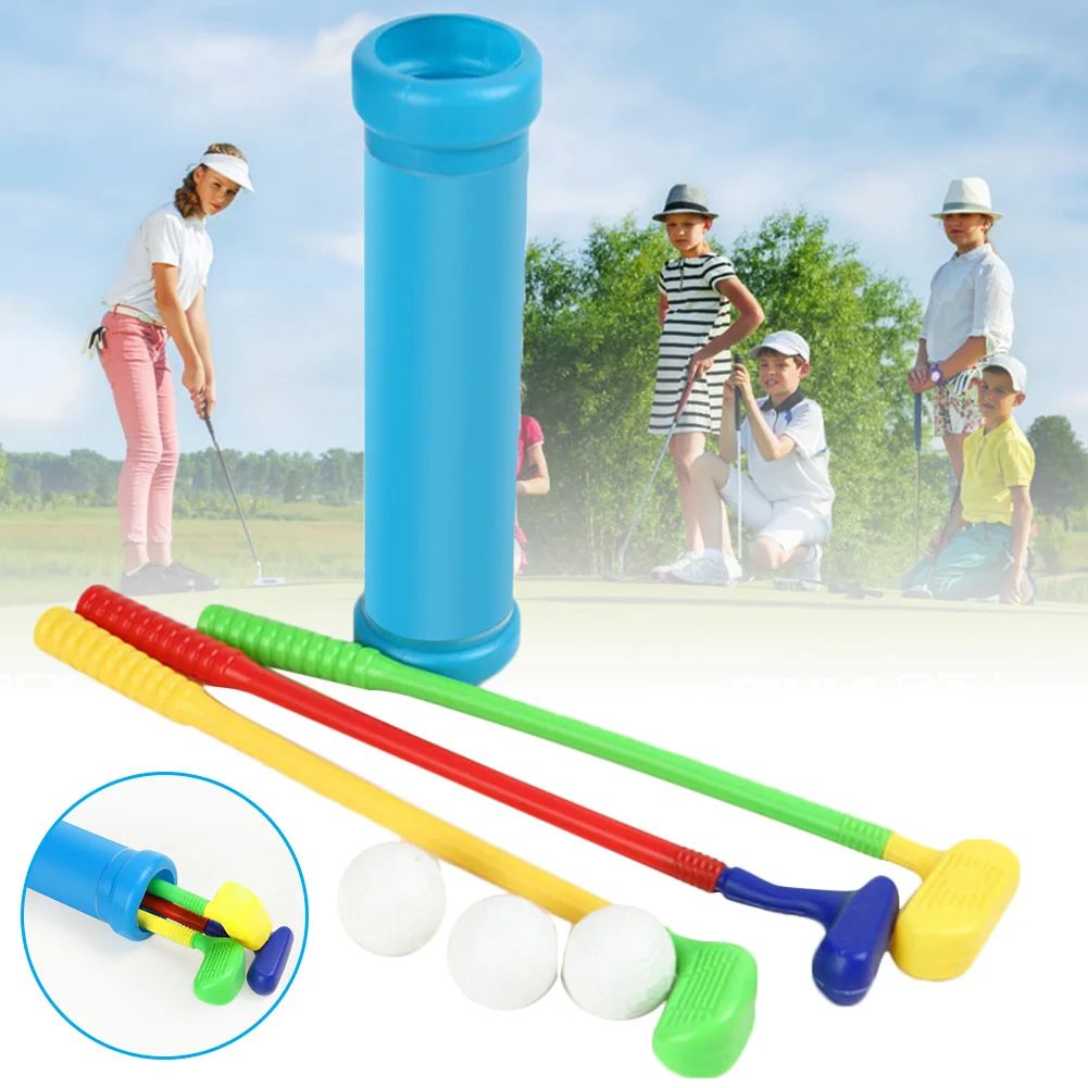 

Kid Golf Plastic Toy Set Golf Clubs Balls Indoor Outdoor Leisure Sports Set WHShopping