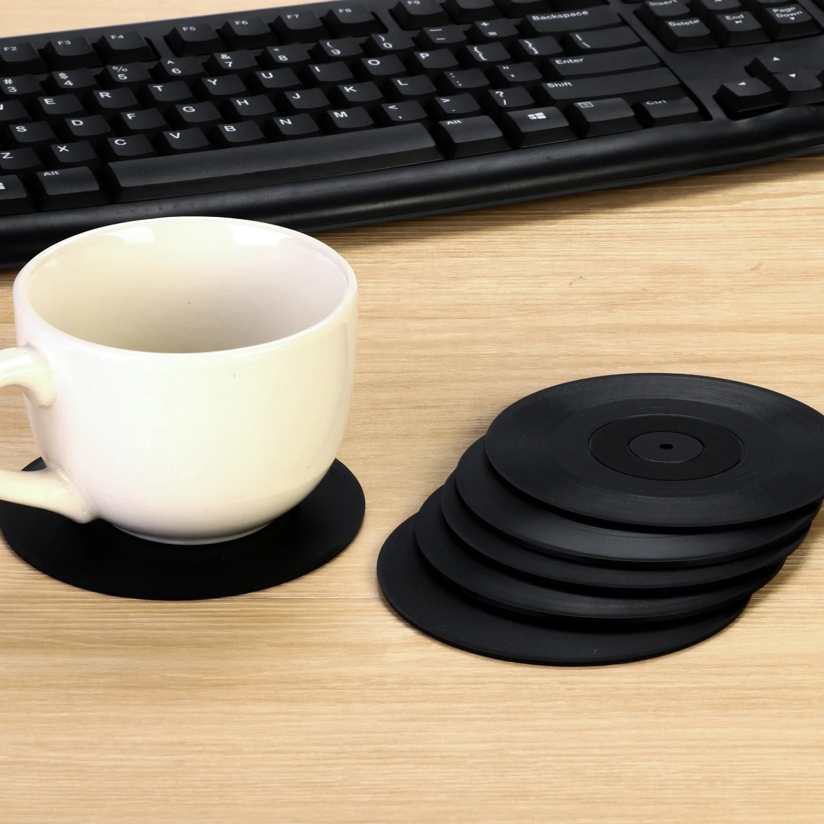

6PCS/SET Record Drinks Coasters Table Cup Mat Table Decoration Tableware Coffee Drink Placemat Kitchen Accessories