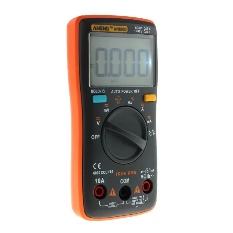 ANENG AN8002 Digital Multimeter True RMS 6000 Counts AC/DC Ammeter Voltmeter Ohm Temperature Tester Profesional Current Meter |