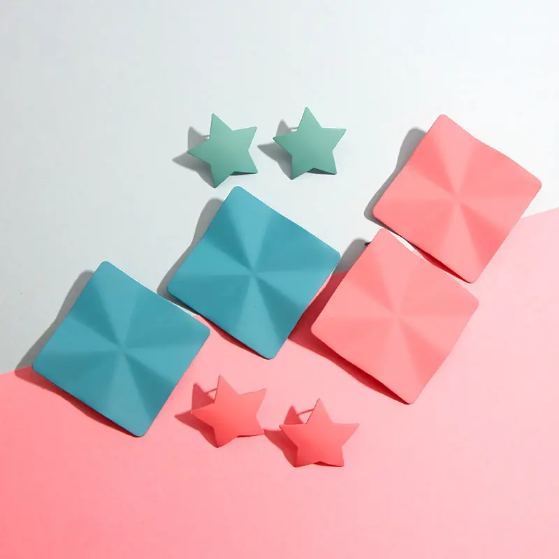 JJFOUCS корейские модные милые серьги-гвоздики со звездами для женщин