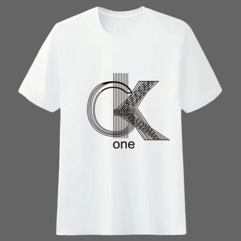 

2021 New Men's Ck T-shirt Pure Color Simple Trendy Fashion Casual All-match Slim Top