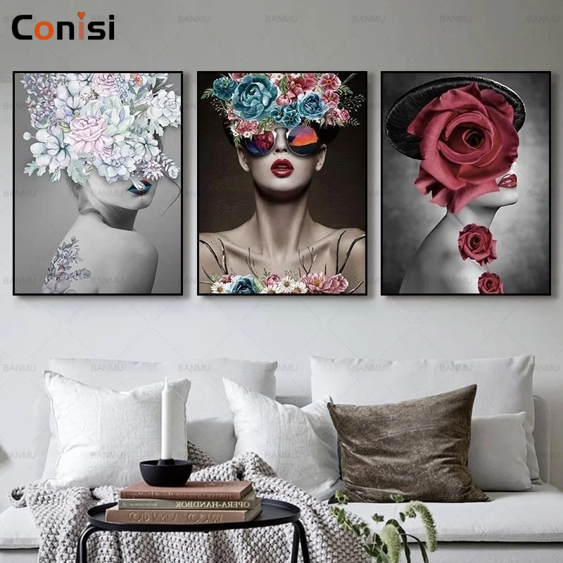 Conisi абстрактный розовый Красота Wall Art Холст Картины печатает Дамская обувь с