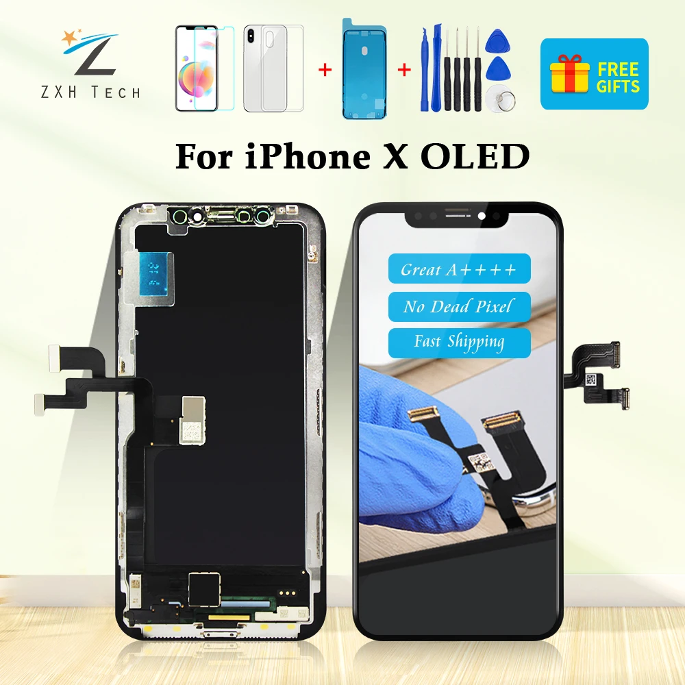 ЖК-дисплей для iPhone X Экран Дисплей с 3D кодирующий преобразователь сенсорного экрана в сборе для iPhone X дисплей OLED Высокое качество