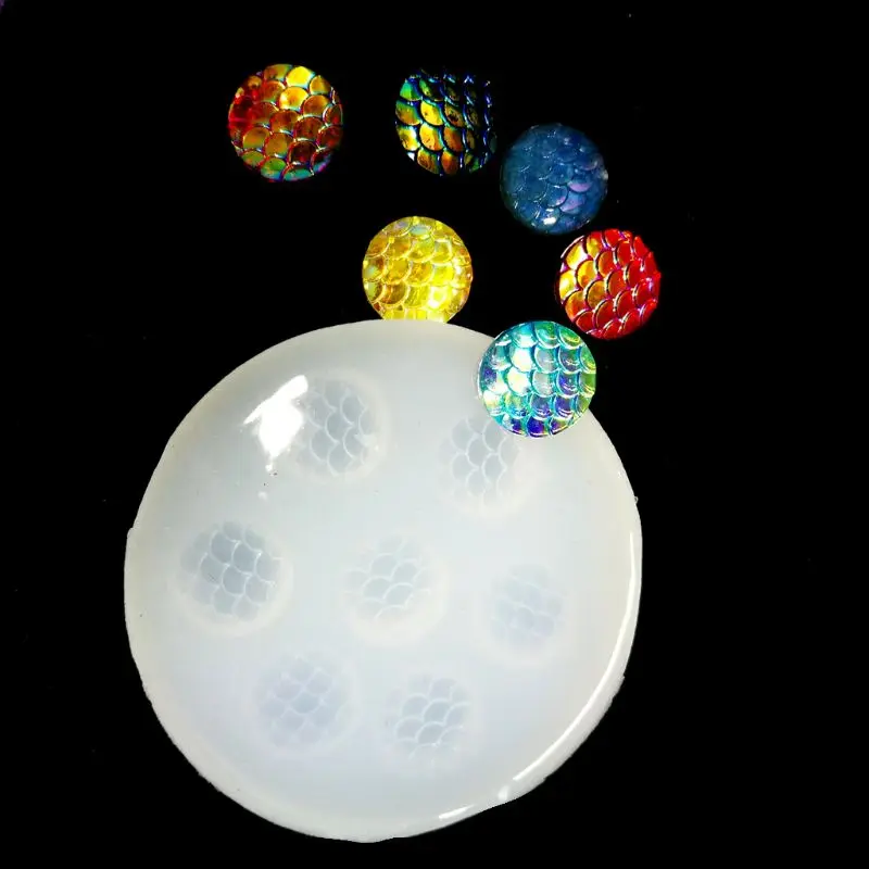 

12 мм круглые рыбные чешуи, УФ-отверждаемая эпоксидная смола, литье, силиконовая форма, инструменты для изготовления ювелирных изделий