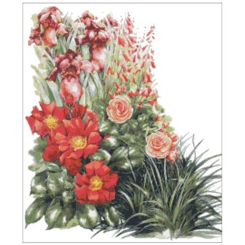 

Summer flowers patterns Counted Cross Stitch 11CT 14CT 18CT DIY Chinese Cross Stitch Kits Embroidery Needlework Sets home decor