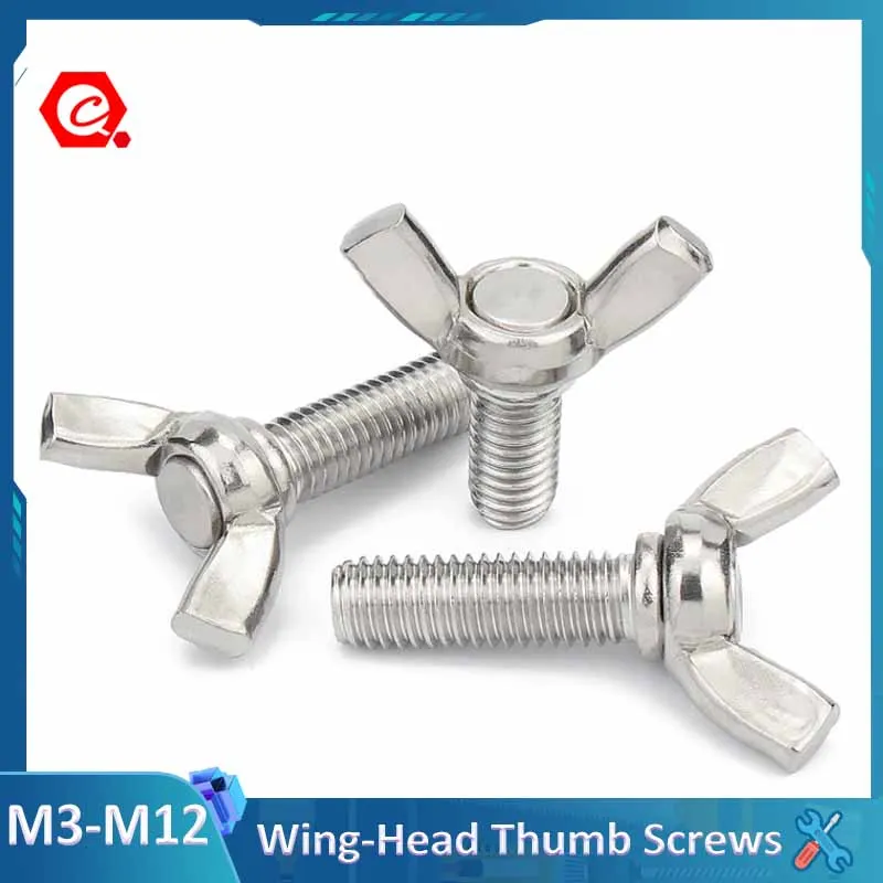 

M3 M4 M5 M6 M8 M10 M12 Butterfly Screw Wing Bolts 304 stainless steel Wing Head Thumb Screws DIN316