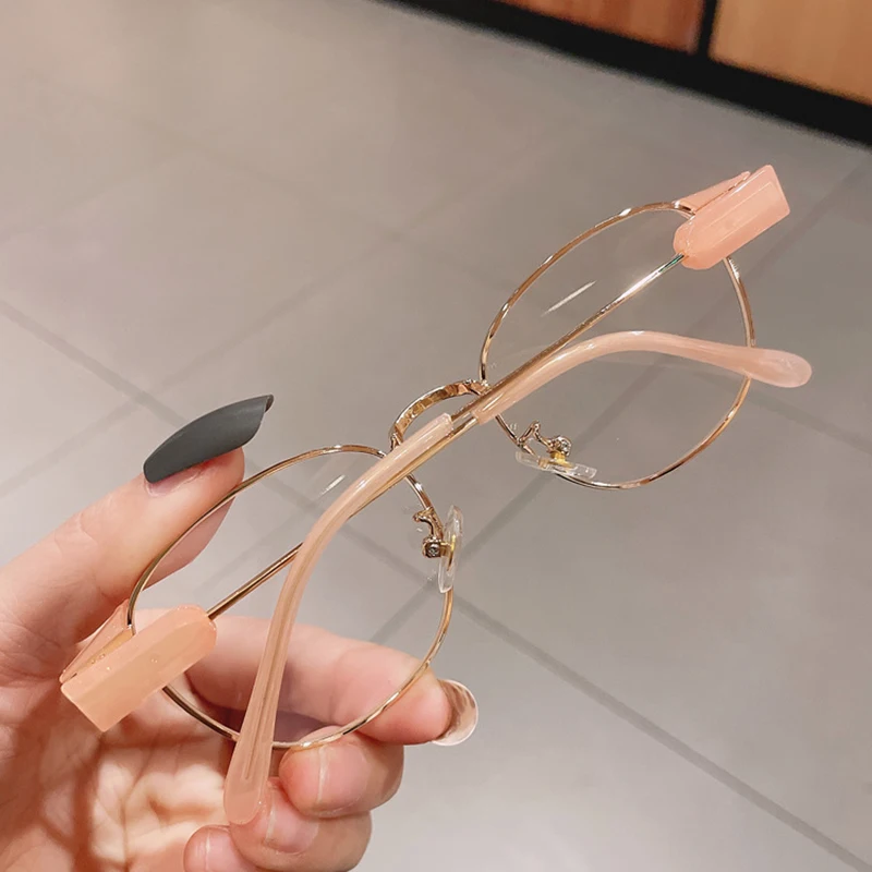 Ретро виниловые фоны овальной формы для женщин металлическая оправа очков