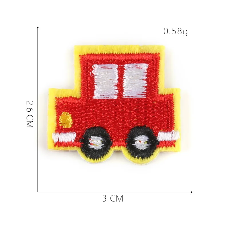 1-PCS-G-558 Нашивка в виде мультяшных машин для одежды, железная аппликация с вышитым поездом, милая нашивка в полоску, эмблема на ткани, аксессуары для одежды DIY@ G - Цвет: 1-PCS-G-558