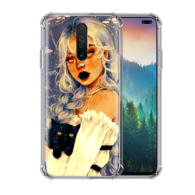 

Airbag Case For Xiaomi Redmi Note 9S 8 Pro 8T 9 7 9A 9C 7A Tpu Shockproof Soft Shell Phone Covers Cute Girl