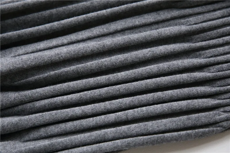 

Knit Pleated Mid-Claf Wool Ribbed 2 Colors Knitted Black Gray Skirts Women Skirt Stretch Waist Hip