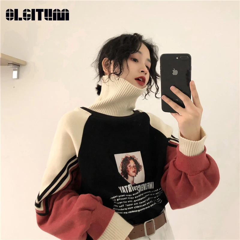 Новинка корейский Женский свитшот в стиле хип хоп на осень и зиму бархатные