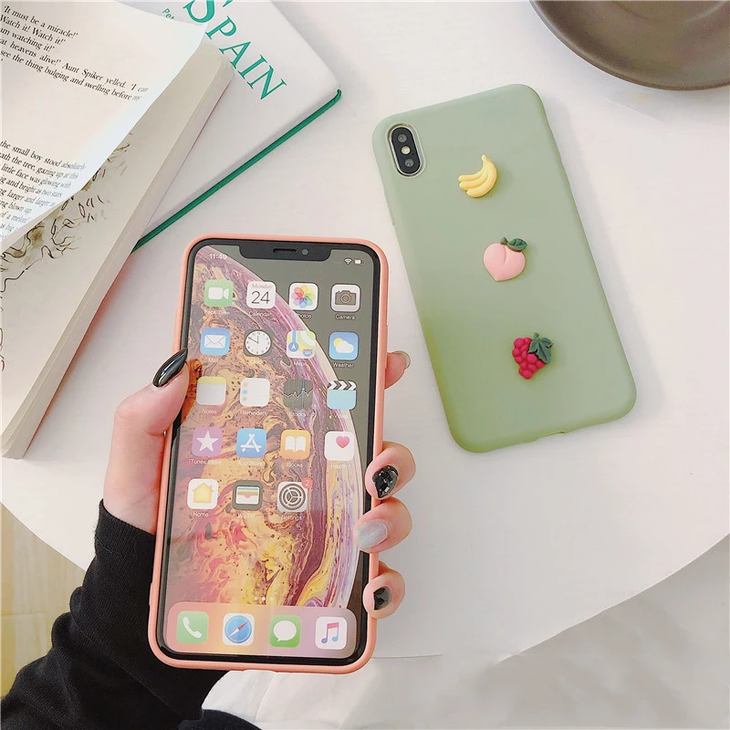Lovebay 3D карамельный цвет банан персик мягкий чехол для телефона iPhone 11 Pro XS MAX XR X