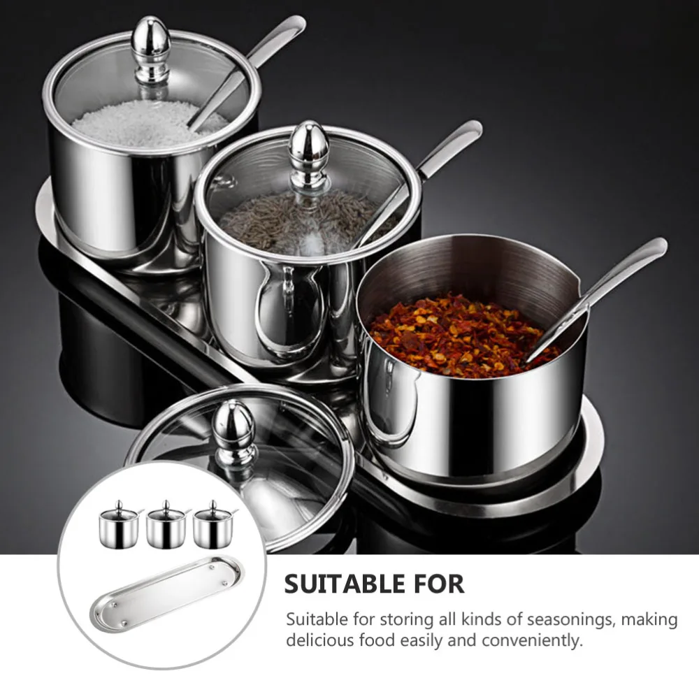 

1 Set Seasonings Jars Household Seasonings Jars Kitchen Seasoning Box (Sliver)