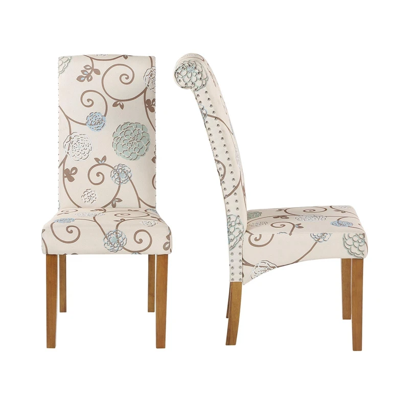 

Обеденный стул, набор из 2 тканевых мягких боковых стульев с ножками из массива дерева, простой стул для отеля, мебель для гостиной, стулья дл...