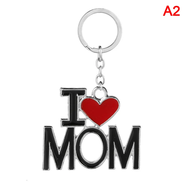 

1PC 2021 New Fashion Letter I Love Mom/Dad I Love Mama/Papa Enamel Pendant Keychains Keyrings For Mother Father Gift Xmas Gift