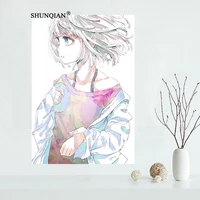 japanese anime k on%ef%bc%81poster home decoration fashion silk canvas fabric wall custom poster print more size 50x75cm60x90cm