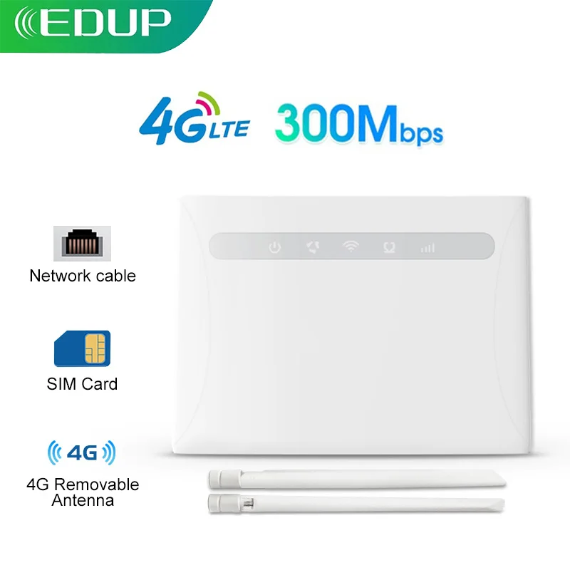 

Wi-Fi-роутер EDUP с поддержкой сим-карты, 300 Мбит/с