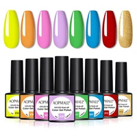 8 color 8ml rainbow colors gel nail polish set hybrid varnishes nail art polish base top soak off semi permanent nail kit