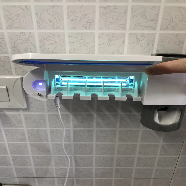 

3 In 1 Multifunctional Ultraviolet Toothbrush Disinfection Sterilizer Toothpaste Squeezers Toothbrush Rack Shelf UV Disinfector