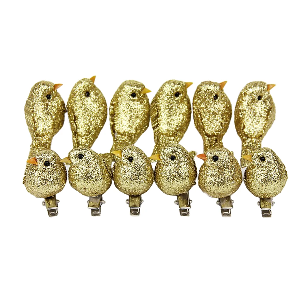 

60 Pack Artificial Foam Simulation Birds DIY Party Crafts Ornament Garden Desk Tree Decoration Props