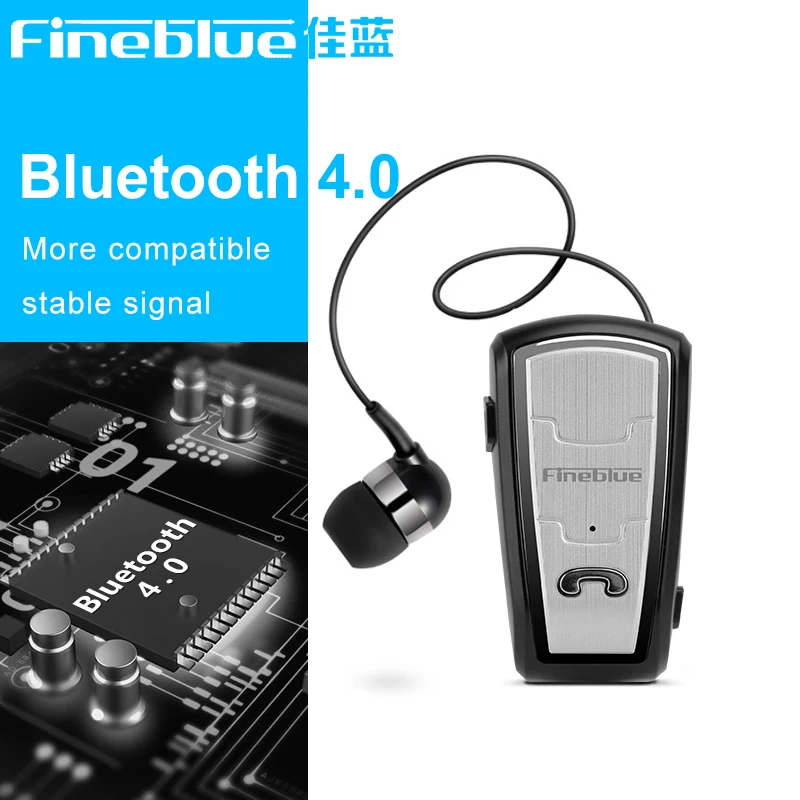 

2 in 1 Business Bluetooth Earphones Clip on Earbuds V4.0 With Mic HD Hifi Stereo Calling Music Headset Ear-Phone For Phones