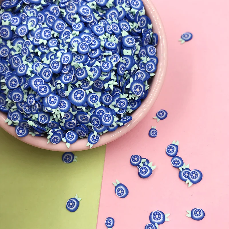 

50g Hot Clay Blueberry Slice Polymer Sprinkles for Crafts Making DIY Scrapbooking Nail Arts Decoration Slimes Accessories 5mm