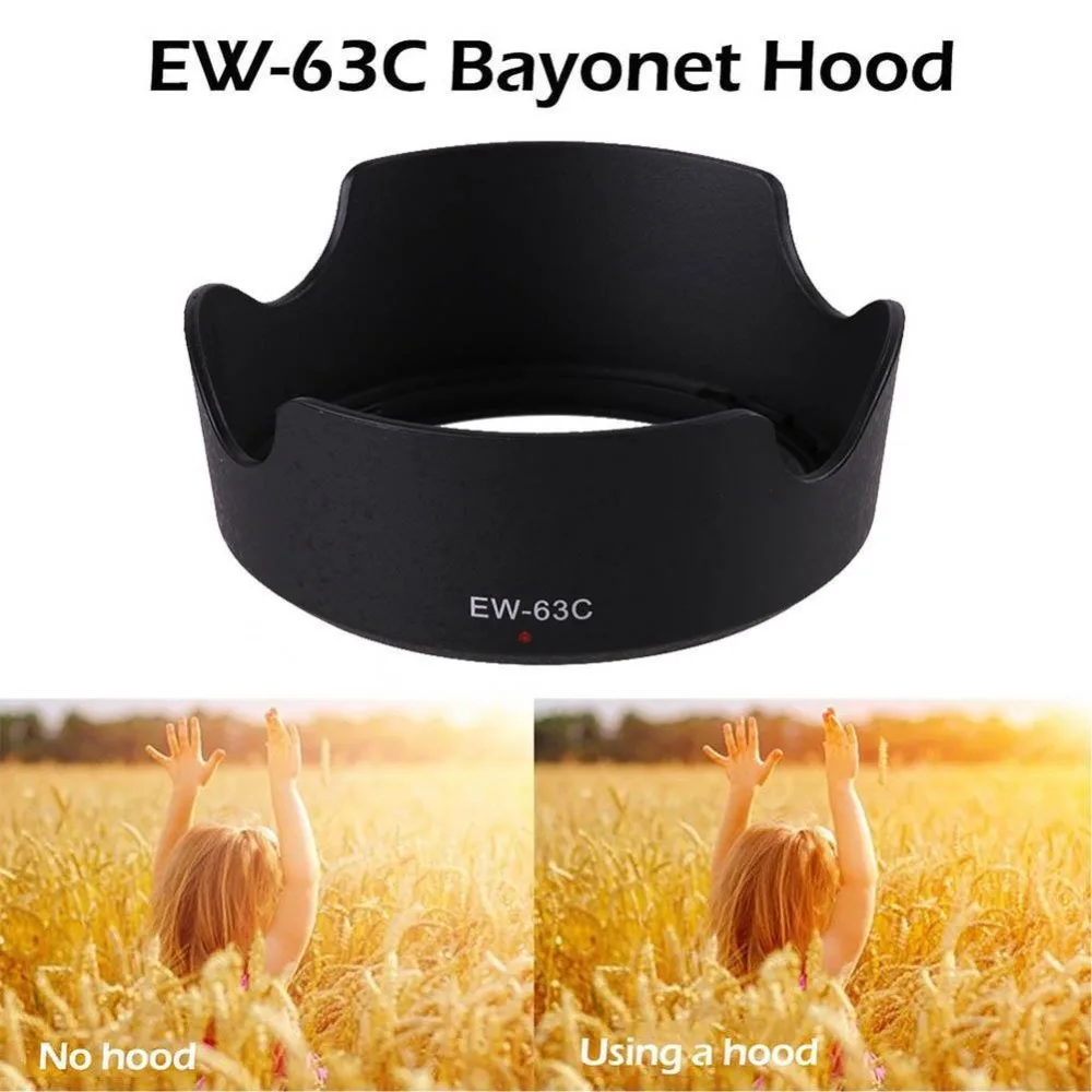 1 шт. Черный ABS бленда EW-63C EW63C для Canon EF-S 18-55 мм f/3,5-5,6 IS STM 58 мм кожух линзы для камеры протектор ew 63c