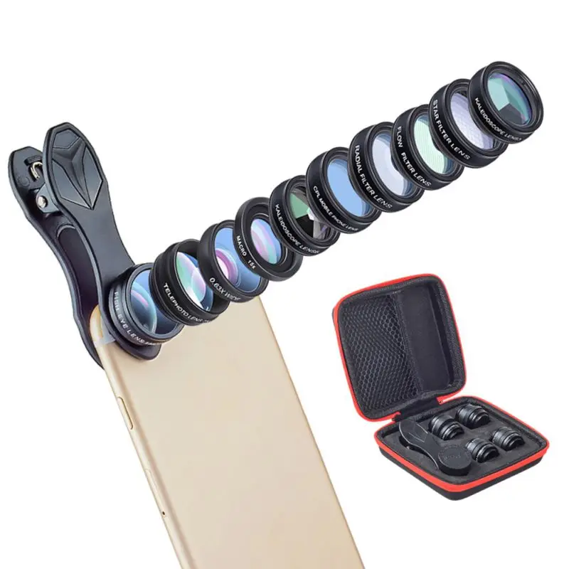 Mobile Lens External High-definition SLR Mirror Set Universal Cellphone Macro Portrait Wide-angle Fisheye 10-in-1 | Мобильные