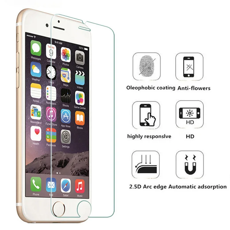 2.5D 9H пленка из закаленного стекла для iPhone SE 2 2020 7 8 Plus 6 6S + 11 Pro Max XR защитные X XS