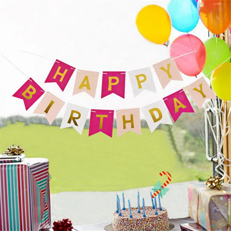 1 Набор С Днем Рождения баннер тематика для детского праздника украшение дня