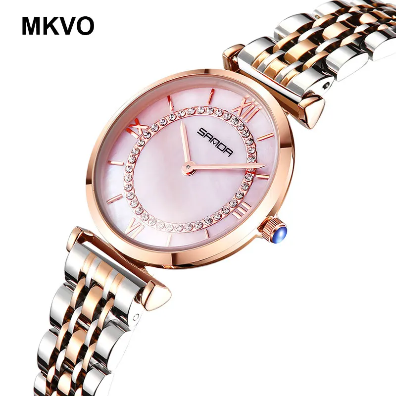 Часы наручные женские кварцевые Роскошные водонепроницаемые Модные с японским