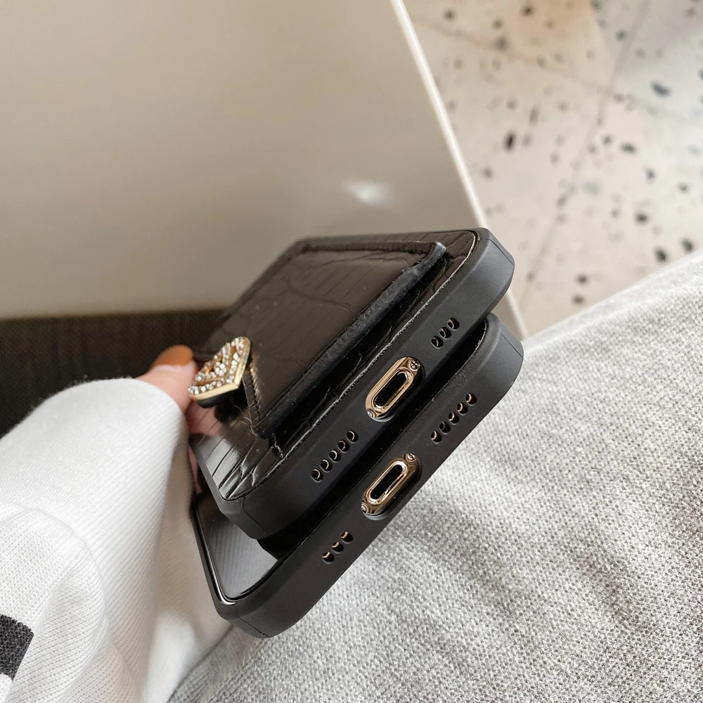 Для iPhone 12 Mini 11 Pro Xs Max Xr Роскошный чехол кошелек из крокодиловой змеиной кожи с