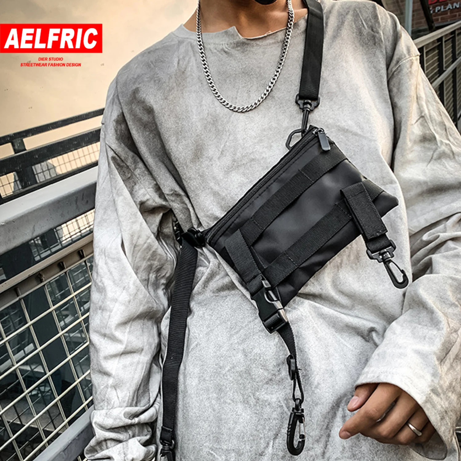 Aelfric маленькая квадратная Одиночная тактическая Наплечная Сумка мини хип хоп