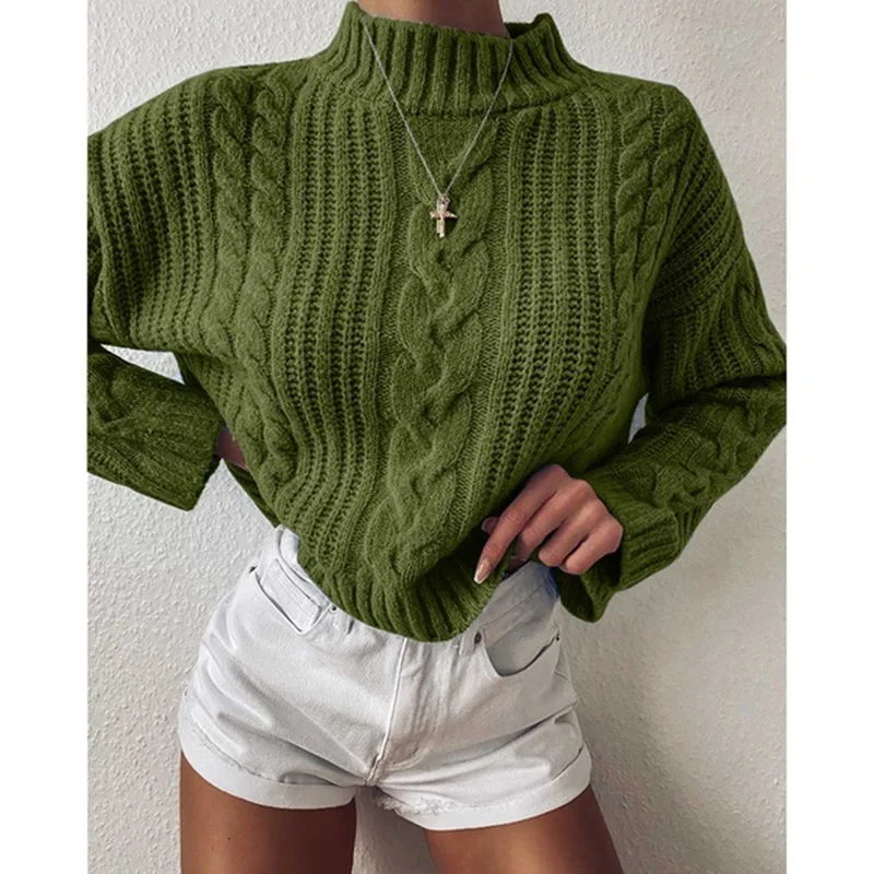 

Turtleneck Knitting Female Knit Tops Causal Office Lady Sweaters Women Jumpers Long Sleeve Knitted Sweaters Blue Pullovers G3150